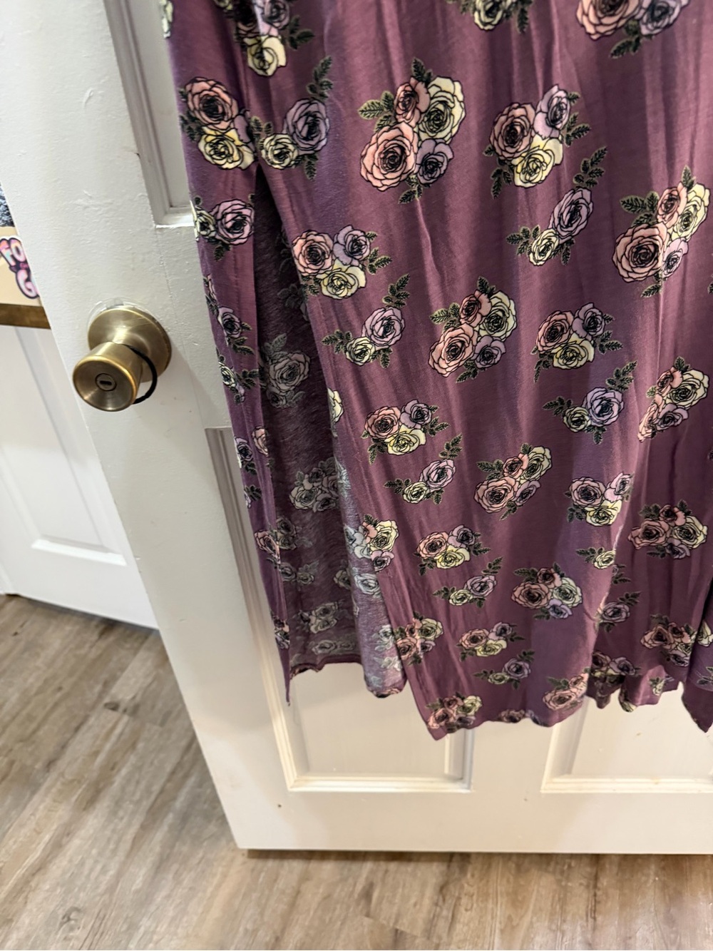 LuLaRoe Purple Floral Duster Vest - Picture 2 of 3